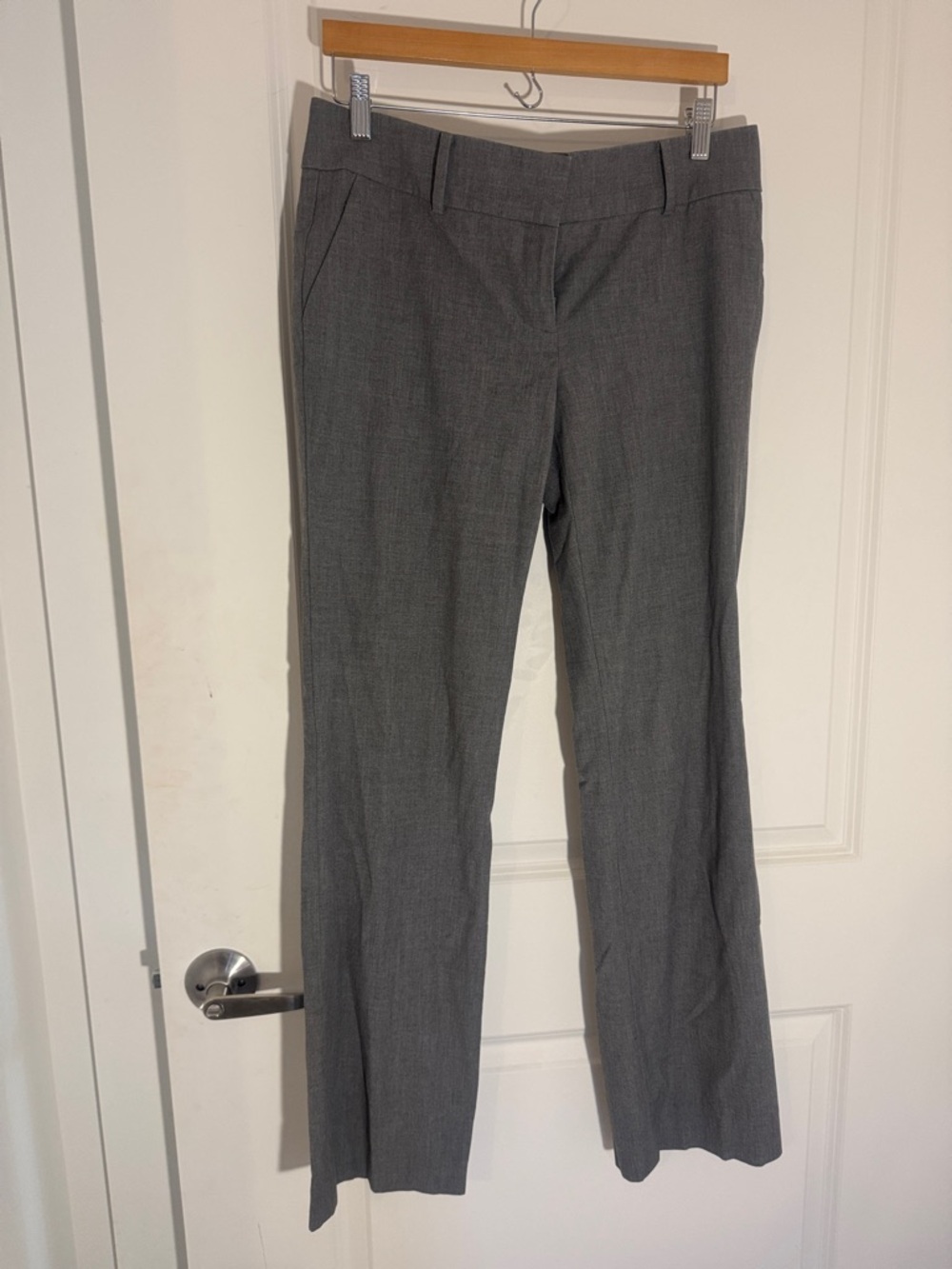 Ann Taylor Charcoal Gray Skirt with Black Waistband